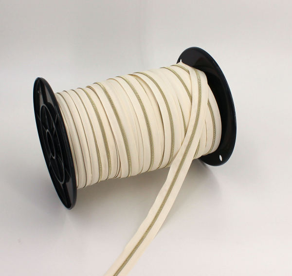 Endlosreißverschluss metallisiert schmal naturweiß/eisgold (1m)